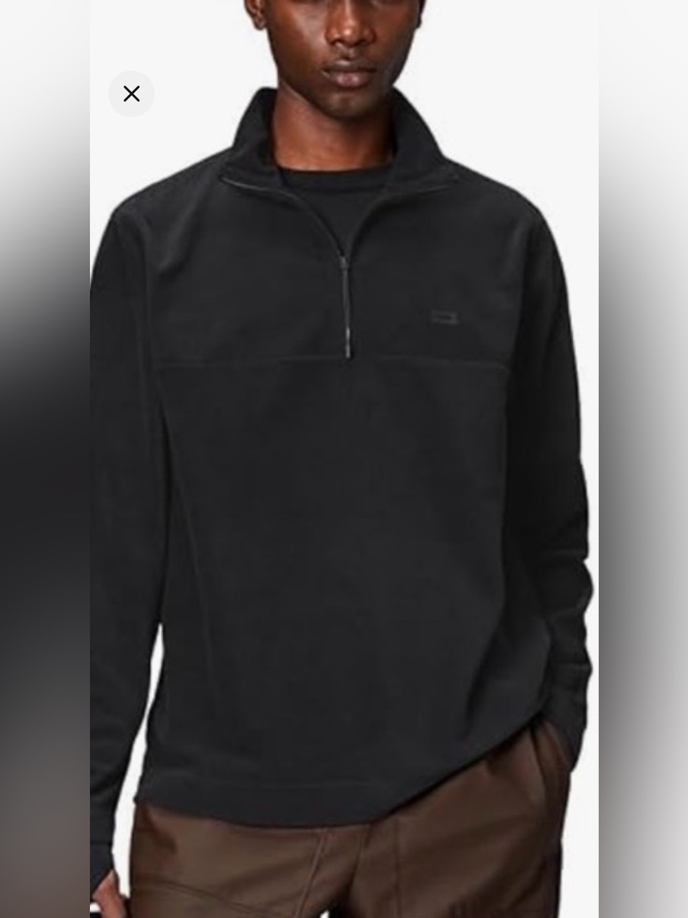 NWT RAINS Addis Fleece Half Zip Pullover - Black SZ LG Unisex